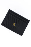Caiman Leather Card Holder - Black