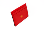 Caiman Leather Card Holder - Red